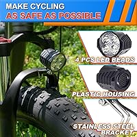 Vista 3 de Faro delantero para bicicleta eléctrica de 48 V, 36 V, compatible con 12 V-60 V, conector impermeable de 2 pines