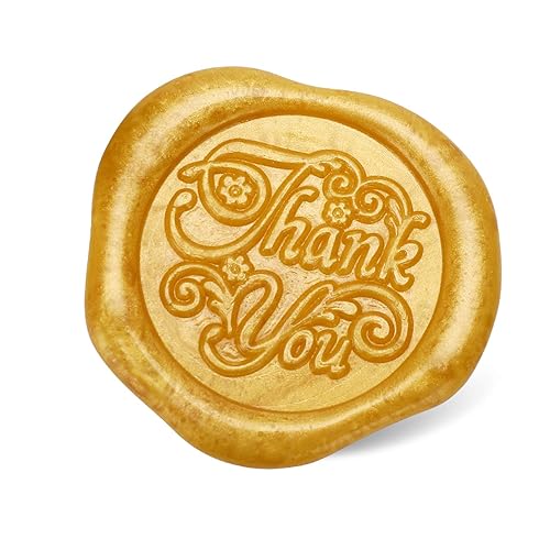 Miniatura 3 de Sello de cera, sello de latón con mango de madera, gracias