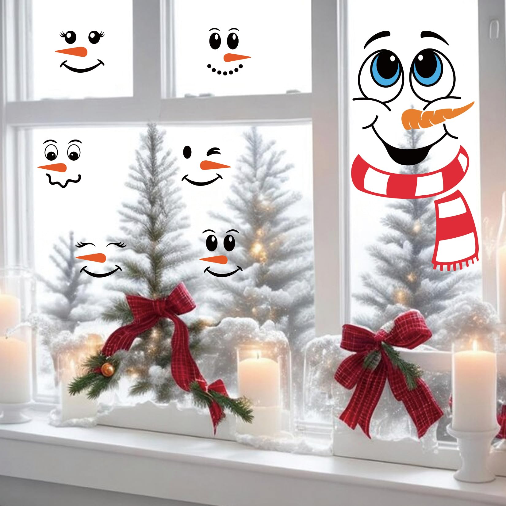 52 Stück Schneemann-Gesicht-Aufkleber – 7,6 Cm & 5 Cm, Vinyl, Wasserfest, Für DIY & Deko