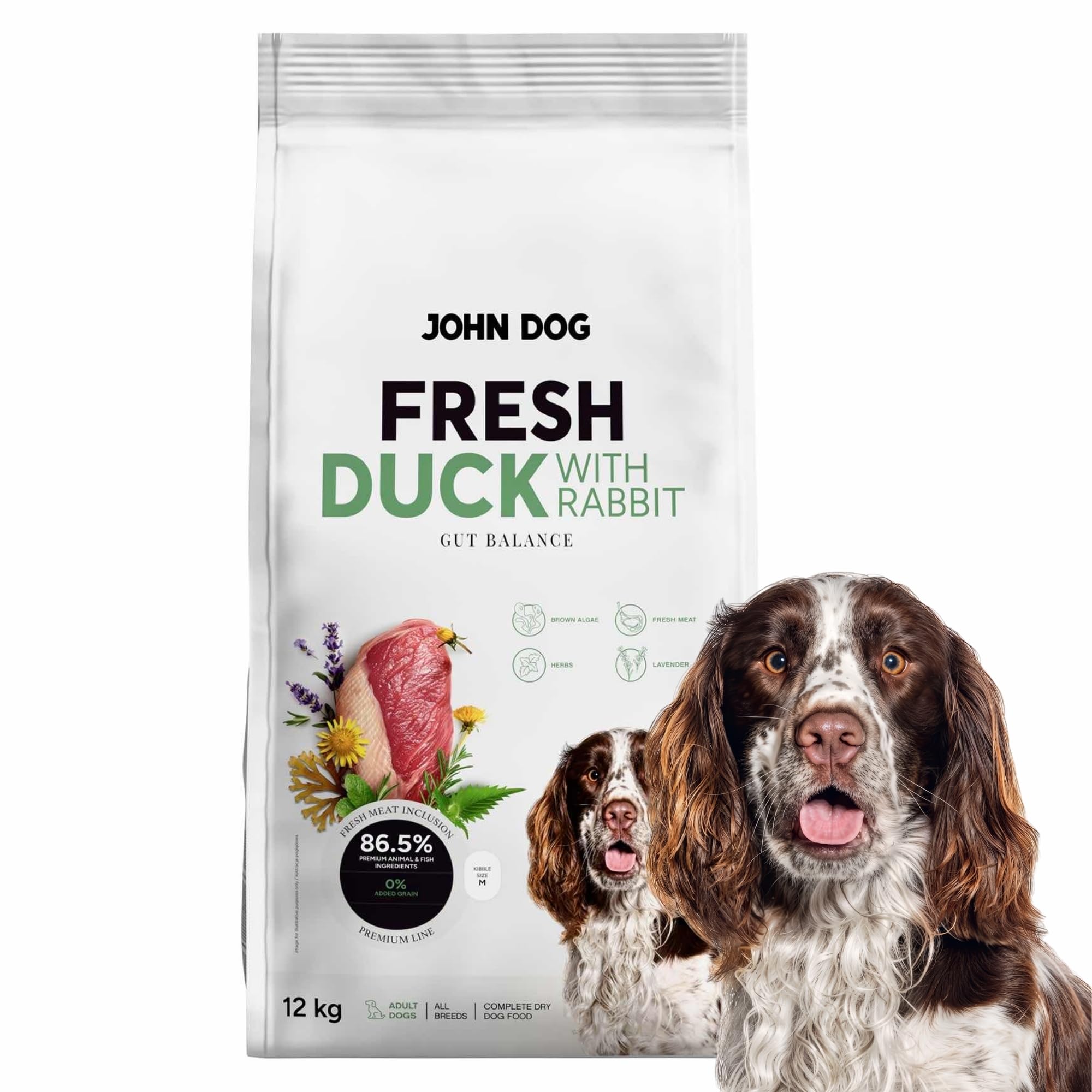 JOHN DOG Fresh karma sucha dla psa Kaczka z królikiem 12 kg