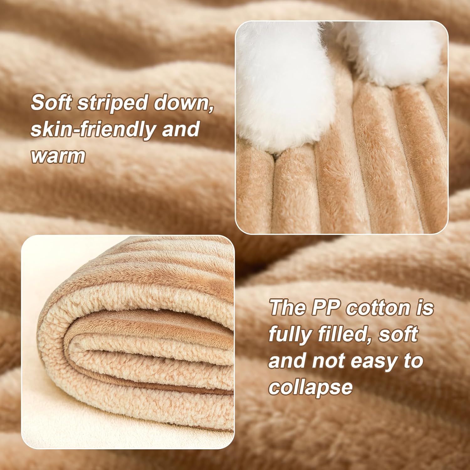 Jiupety Cat Bed for Indoor Self Warming Cat Bed Mat Ultra-Soft Cats Beds Machine Washable Pet Bed,Multifunction Pet Blanket for Small Dogs and Cats Brown,30X23In