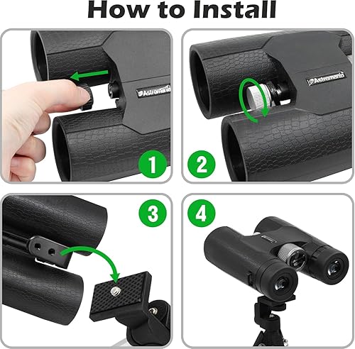 Miniatura 4 de Soporte fijo binocular de metal tipo L para trípode para viajes y senderismo, observación de aves, eventos deportivos, teatro y concierto