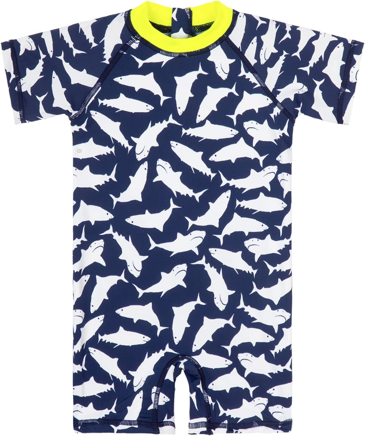 Mud Kingdom Toddler Boys One-Piece Swimsuit Rash Guard Short Sleeve Zipper Cartoon Print UPF 50+