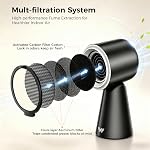 Portable Range Hood with LED Light, Desktop Kitchen Exhaust Fan with Water Washing Self-Cleaning Mode, Adjustable Head, 3-Speed, Low Noise for Apartment, RV (Black and white)