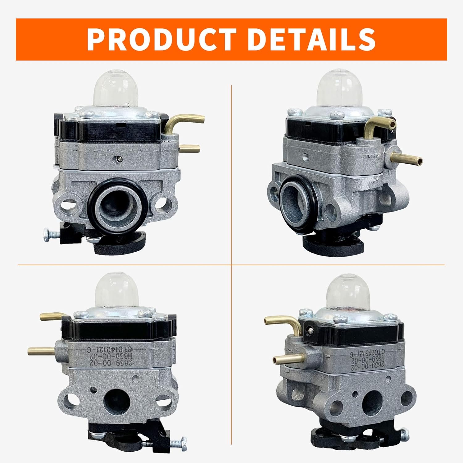 Ruixing OEM RY253SS Carburetor for Ryobi Full Crank 2 Cycle String Trimmer RY252CS RY253SS RY251PH RY254BC 25cc Weed Eater Parts RY25PHEMC RY25CSEMC VNM Wacker Brush Cutter 307160001 307160011 carb