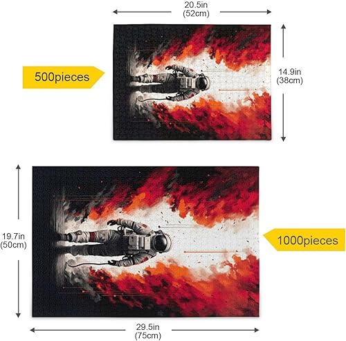 Miniatura 5 de Astronaut Flame Jigsaw Puzzles 500 Pieces for Adults,Learning Educational Puzzles,Difficult and Challenge Families Toys with Mesh Storage Bag 2012197