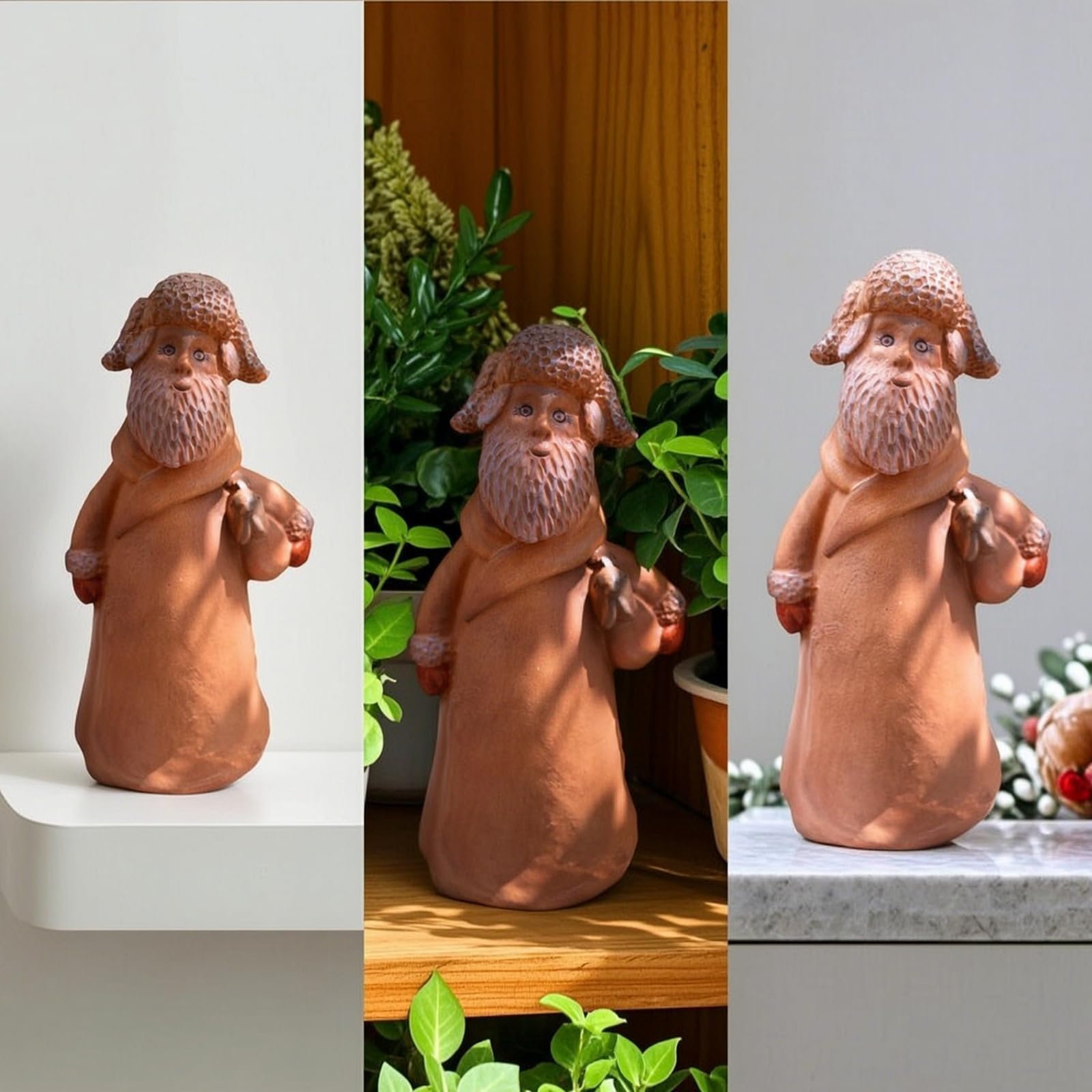 Gartenfigur aus Magnesiumoxid dekorativ Gartenstatue mit Terrakottafarben-Finish witterungsbeständig Gartenfigur für Sammler