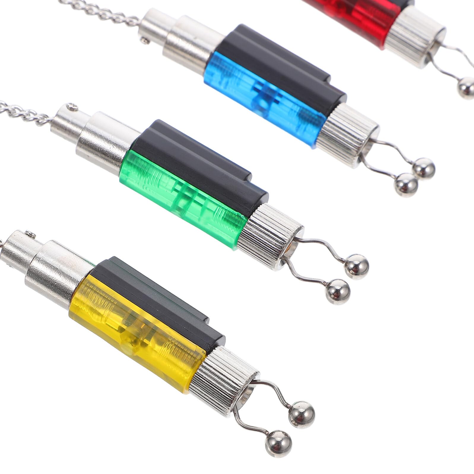 4 Pezzi Indicatori Allarme Pesca Senza Luce con Clip Swingers Tensionatori per Canna da Pesca Accessori Resistenti e Silenziosi per Pescatori da Fiume e Outdoor
