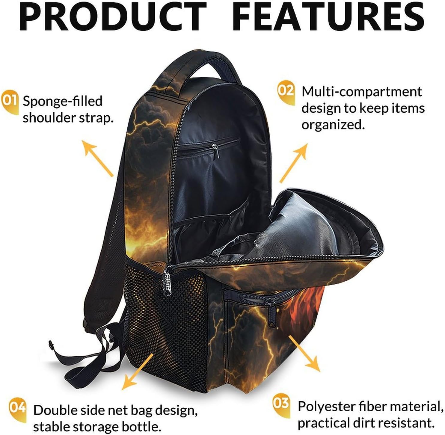 Boys Schoolbag, Cool Wolf Backpack for Kids, Gift for Birthday, Colorful Casual Kids Bookbag for Preschool Elementary Kindergarten Vacation Travel - Image 3