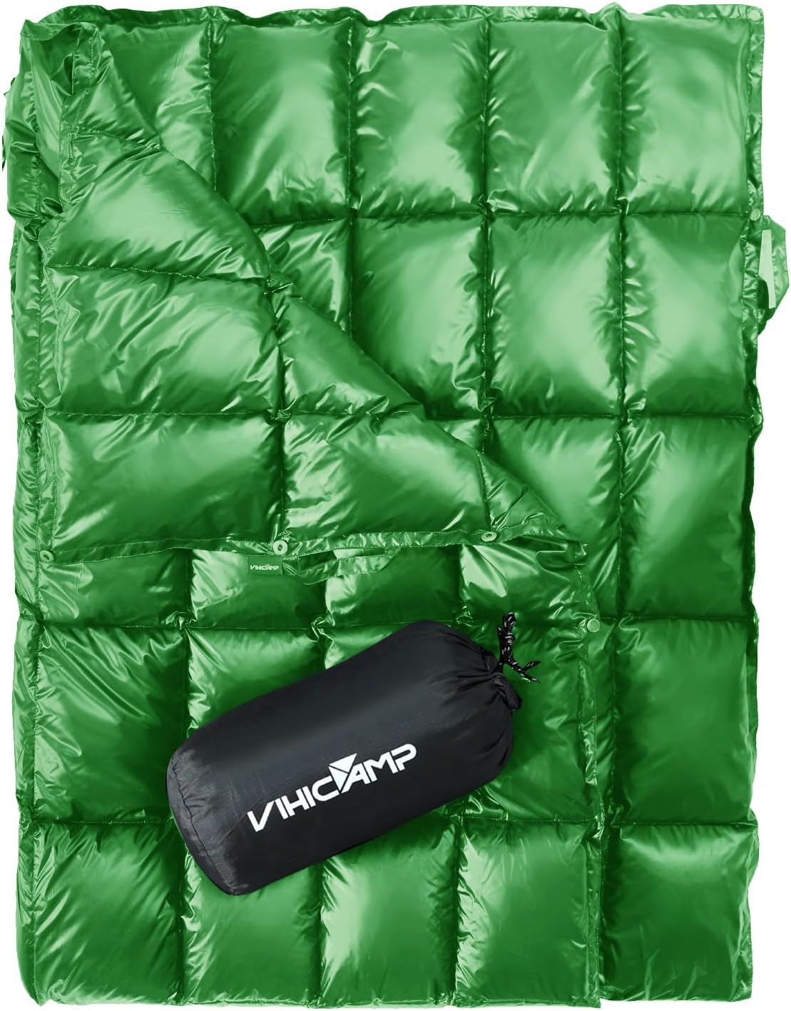 Down Camping Blanket - Packable Lightweight Outdoor Blanket, Warm Compact Backpacking Quilt for Cold Weather, Water-Resistant Puffer Blanket, Ideal for Travel, Hammock, Outdoor Adventures