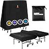 HICOVER Ping Pong Table Cover, Universal 9x5 FT, Waterproof, Sunproof, Fits Folding & Flat Tables, Black, 600D Oxford Fabric