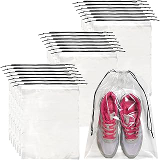 50 Pcs Shoe Bags for Travel,Large Transparent Travel Shoe Bags for Packi...