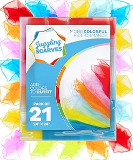 Basic Concepts Juggling Scarves (21 Pack), Play Scarves for Teens (7 Vibrant Colors), Dancing Scarves for Music and Movement, Fun Juggling Sets, Cool Rainbow Scarves Dance Props