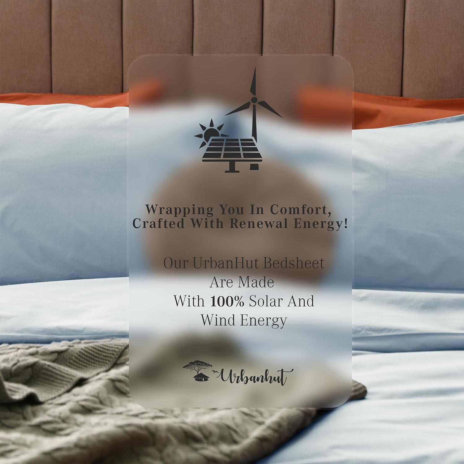 URBANHUT 100% Cotton Queen Size Sheets, 800 Thread Count Luxury 4 Piece Queen Bedsheets, Hotel Sheets Sateen Finish - Better Than Egyptian, 16" Elasticized Deep Pocket - Light Blue - Image 9