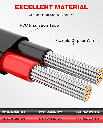 Vista 30 de NAOEVO Cable eléctrico de calibre 18, 2 conductores, cable de PVC trenzado de 18 AWG, bajo voltaje de 12 V/cobre estañado/cable flexible