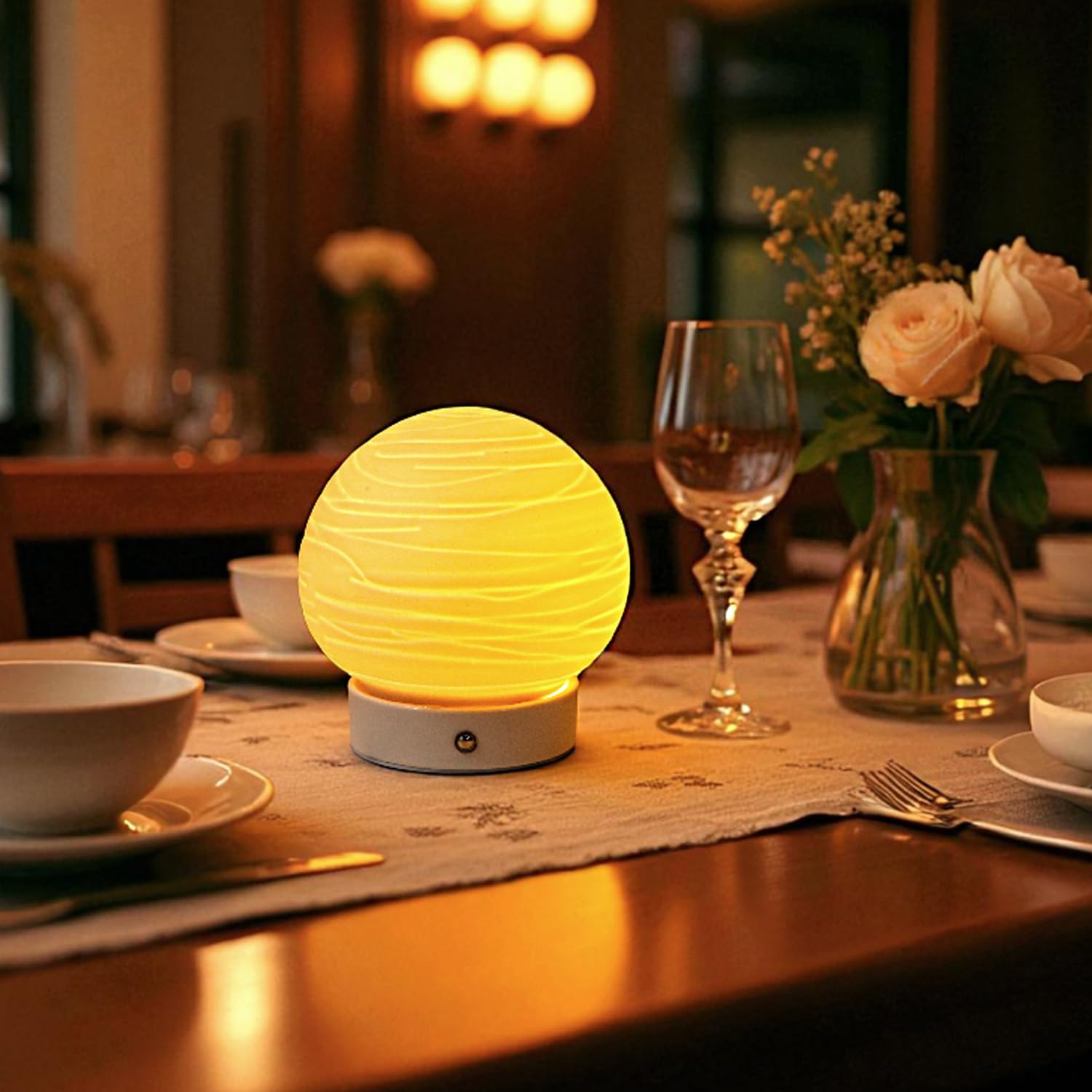 Jhy Design Irregular Lines 3 Colors Bedside Rechargeable Table Lamp Translucent Ceramics Dimmable Led Touch Lamp For Living Room Bedroom Cafe Outdoors Kids Room (Irregular Lines)