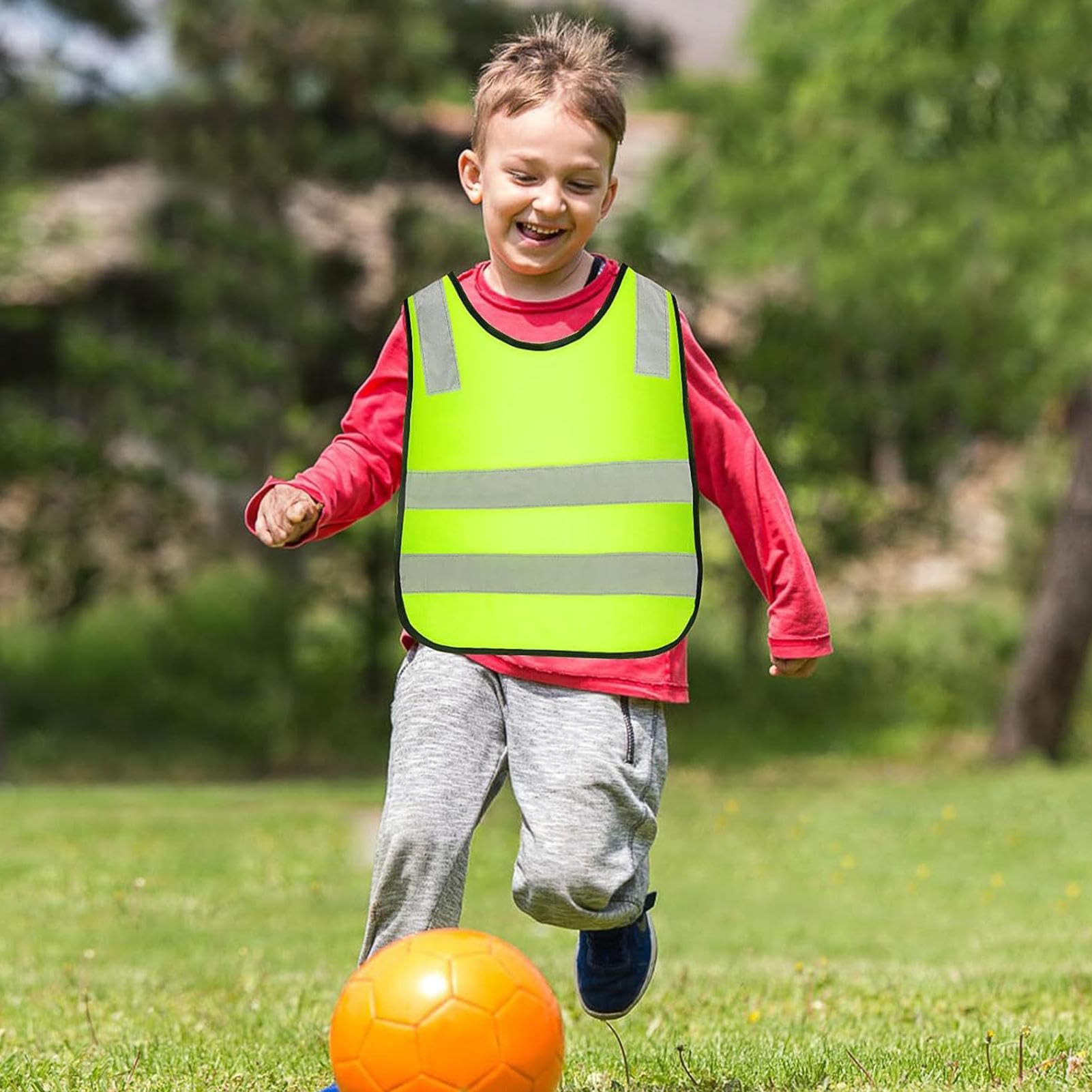 Chaleco Reflectante para Niños 10 Piezas De Ropa De Tráfico | Chaleco de Alta Visibilidad Para Senderismo Al Aire Libre, Andar En Bicicleta, Esquiar, Acampar Y Carreteras Nocturnas