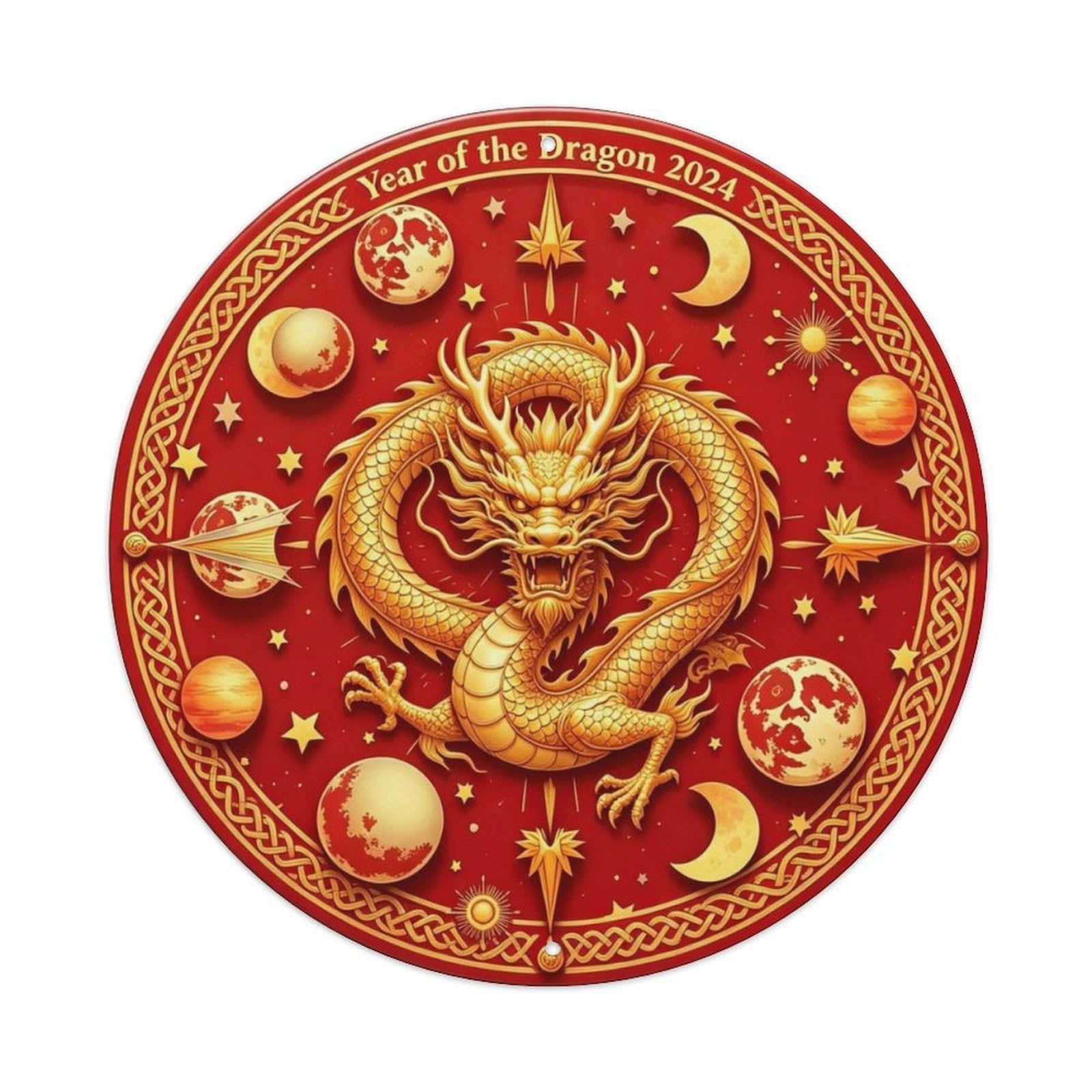 Year Of The Dragon Metal Tin Sign Plaque