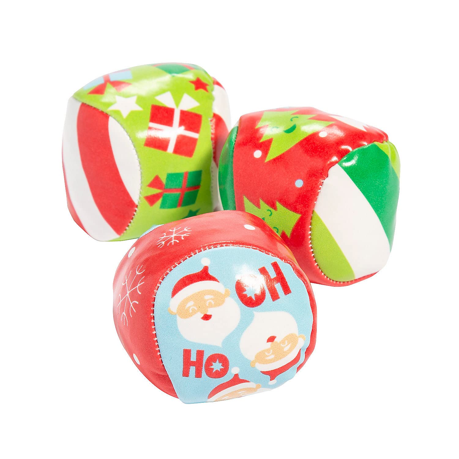 Fun Express Mini Christmas Pattern Kickballs - 12 Pieces