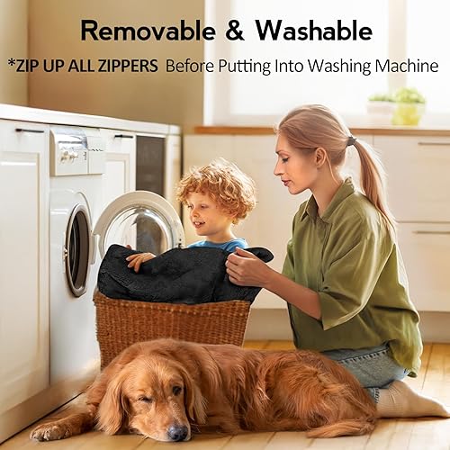 Miniatura 7 de Cama grande para perros Cama ortopédica XL de espuma viscoelástica para perros con funda extraíble lavable, camas impermeables para mascotas con