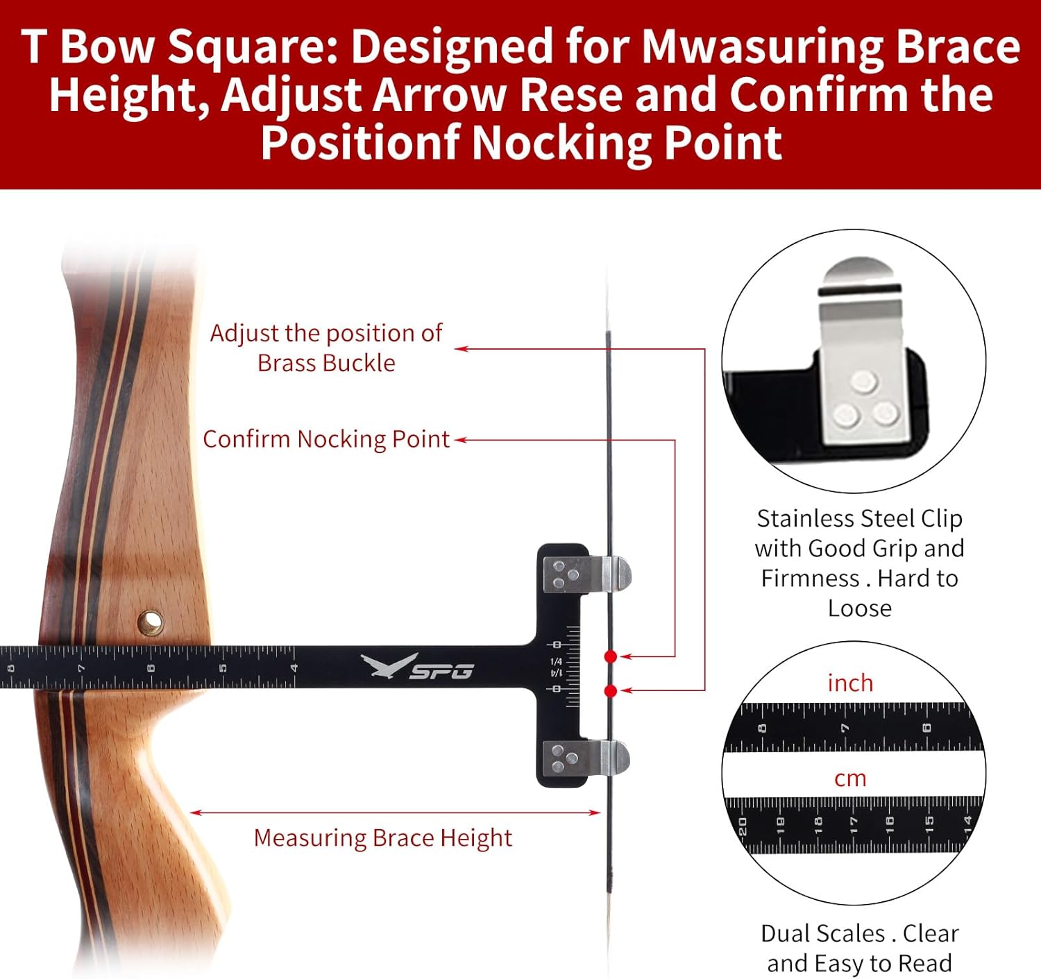 SPG Archery Bow Maintenance Kit - Bowstring Level Turning Kit with Archery Plier D Loop Material Nock Points for Compound and Recurve Bow(Bow Level,Bow Square,Plier,3 D Loop Materials,5 Nocks)