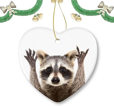 Christmas Ornaments A Funny Raccoon Cute Ceramic Ornament Porcelain Tree Ornament Decorations Keepsake for Holiday
