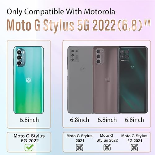 Miniatura 2 de Likiyami Funda 3 en 1 para Motorola Moto G Stylus 5G 2022 (no compatible con 4G) con diseño de corazón para mujeres y niñas, bonita, de lujo, bonita