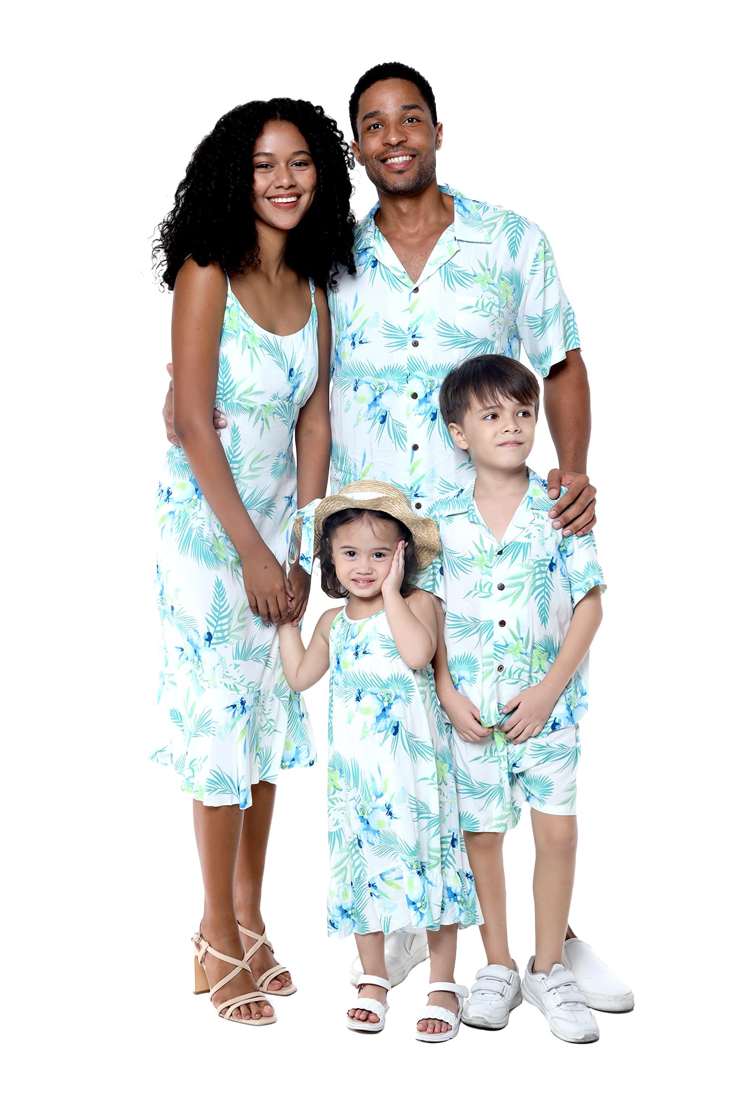 Hawaii Hangover Family Matching Hawaiian Clothes, Orchid Breeze White