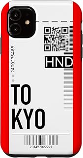 iPhone 11 Tokyo Air Flight Ticket Phone Case Boarding Pass City Red Case