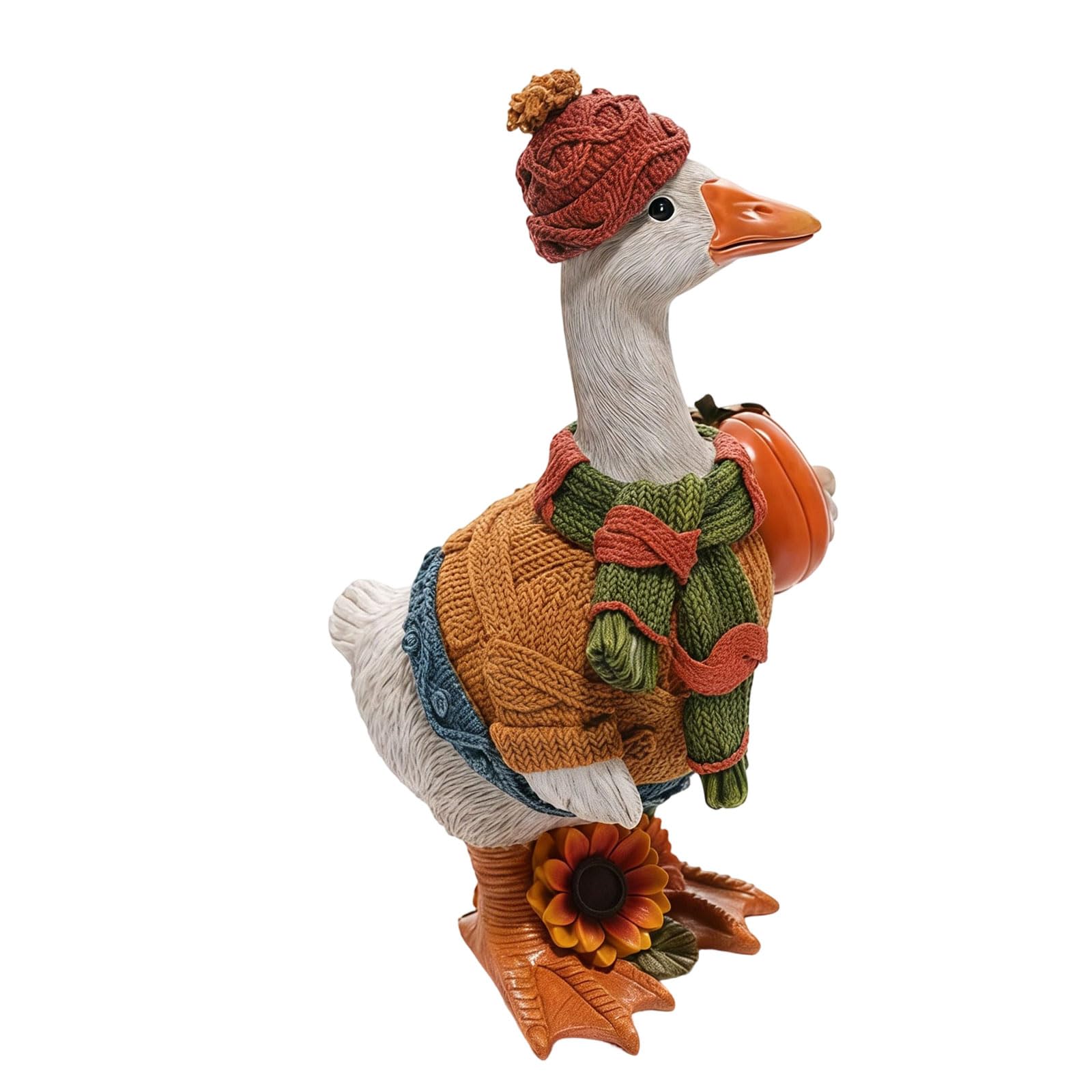Shntig Resin Ducks Statues Fall Ducks Figurines Funny Animal Sculpture Ornament for Yard Lawns Indoor Outdoor Backyard Decor Resin Figurines Decorative Collectibles