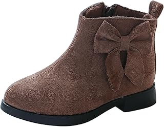 Botines de equitación para niños y niñas, zapatos de invierno, forrados, botas de nieve, cómodas, para exteriores, ligeras, tirolesas, de un solo color, botas de cuero, botas de ocio