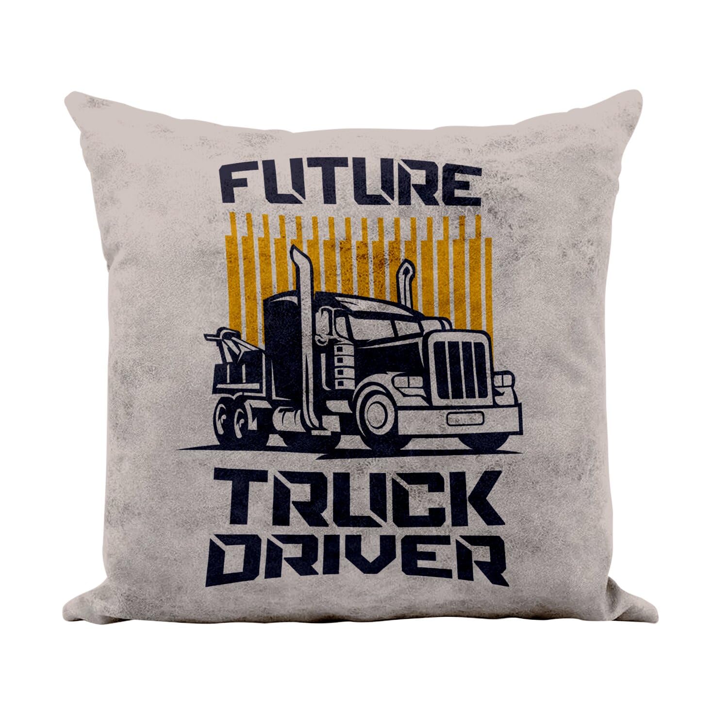 Coussin similicuir camel cadeau futur chauffeur routier 40x40 toucher cuir confortable