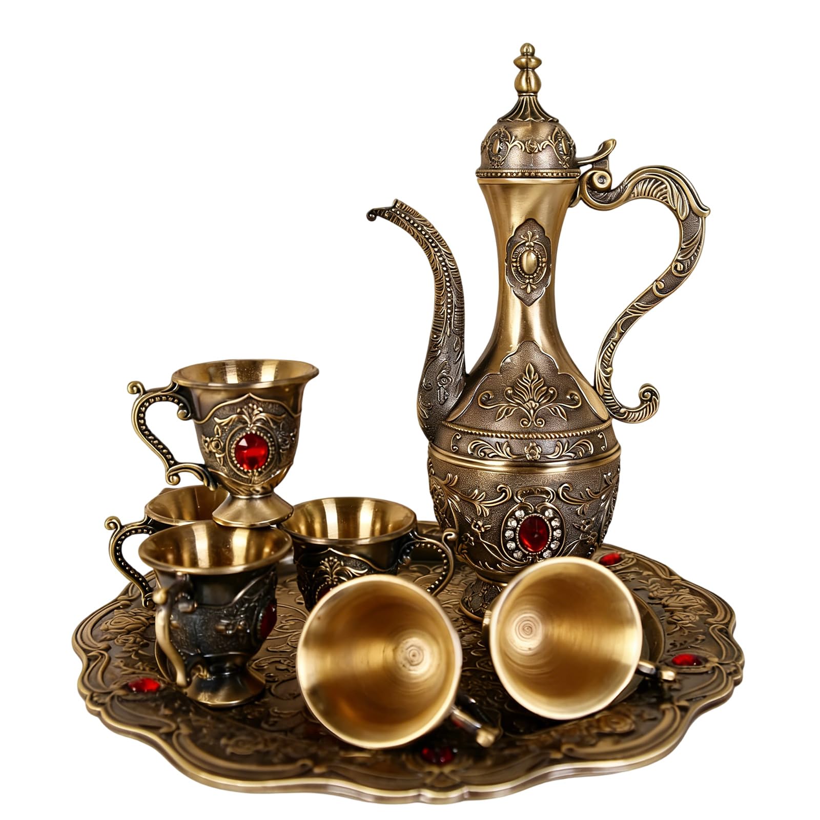 MALSSE 1 Set Multifunctional Metal Wine Flasks European Designs Kirsite Construction for Functional and Decorative Barwares Display Ornament