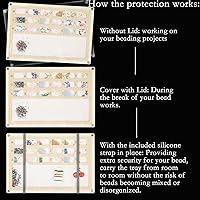 Vista 4 de Svartur Tapete de cuentas de acrílico con tapa, bandeja de cuentas de semillas de base sólida con alfombrilla de cuentas de fieltro integrada