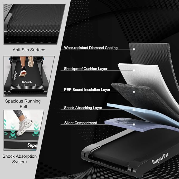 Caminadora Eléctrica Plegable con 12 Programas, Altavoz Bluetooth y Monitor de Ritmo Cardíaco, Negro miniatura 4