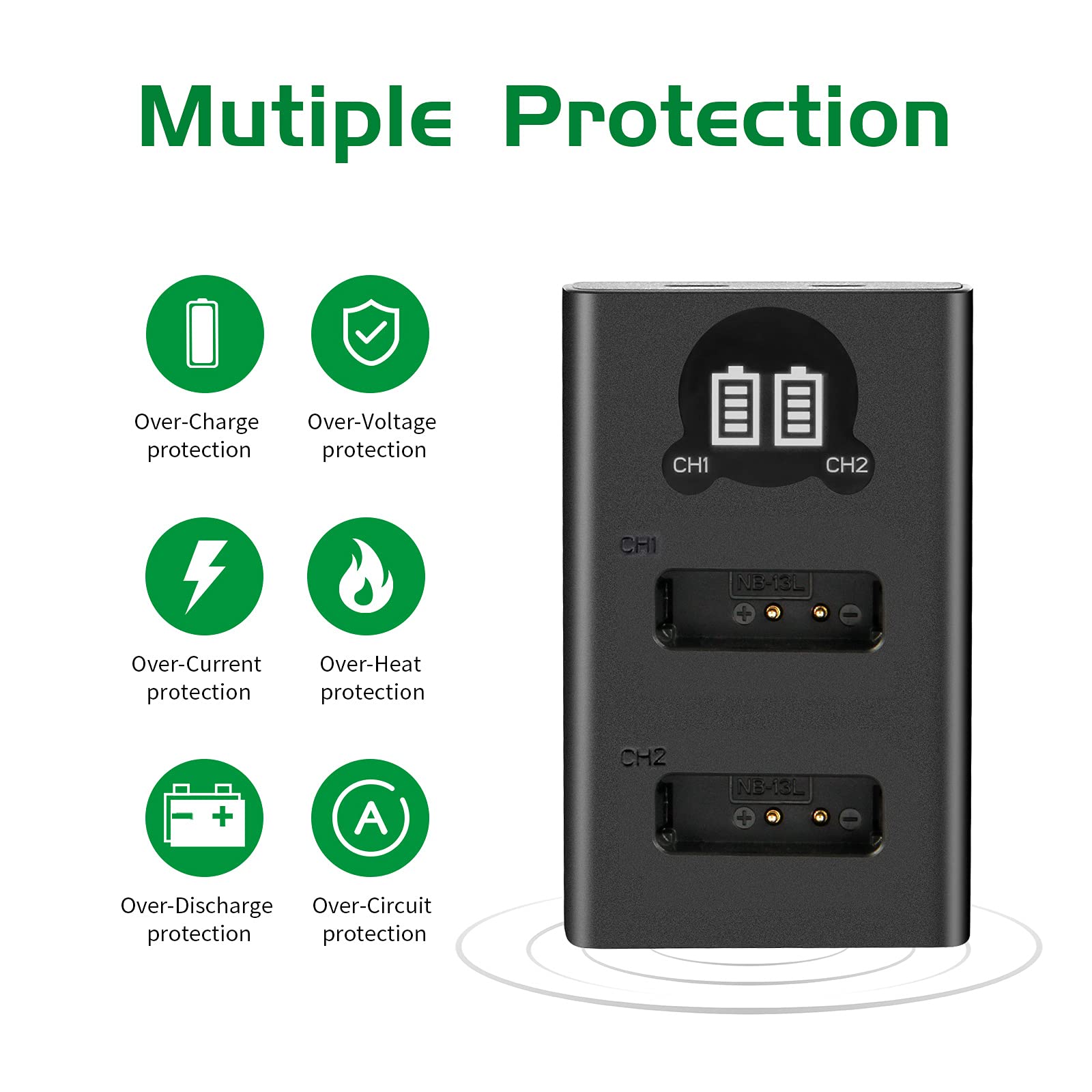 3x Battery-Batterie NB-13L 1500mAh Pour IL PowerShot G7X Mark II, G5X