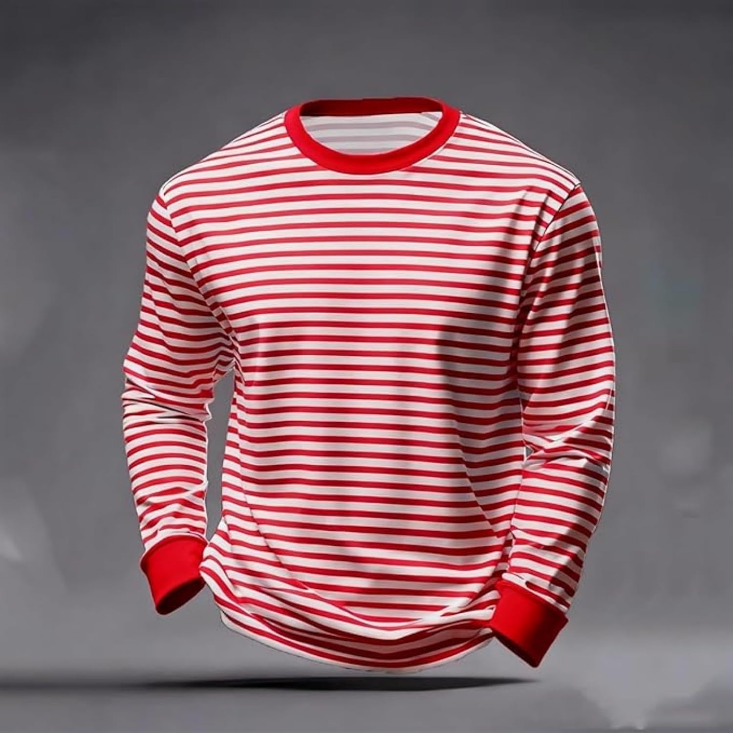 Men's Striped T Shirts Raglan Long Sleeve Crew Neck Tee Casual Basic Blouse Spring Fall Basic Tees Big and Tall Tops
