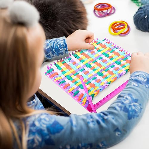 Miniatura 3 de Alipis 192 piezas de bandas de telar para tejer agarraderas de telar para niños, telar de tejer, telar de tejer, multicolor, elástico para