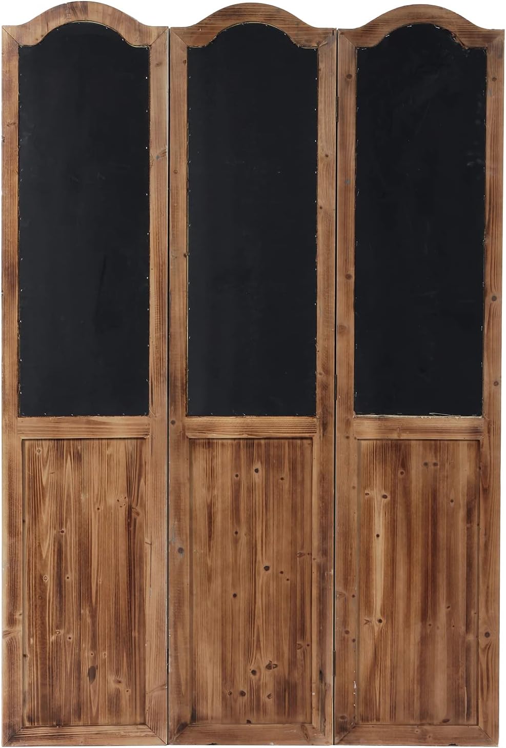 Solid Wooden 3 Panel Room Dividers and Folding Privacy Screens, Handcrafted Rustic 6Ft Tall Room Divider Wall, Wood&Linen Unique Freestanding Room Partition White, Privacy Panel for Bedroom Outdoor