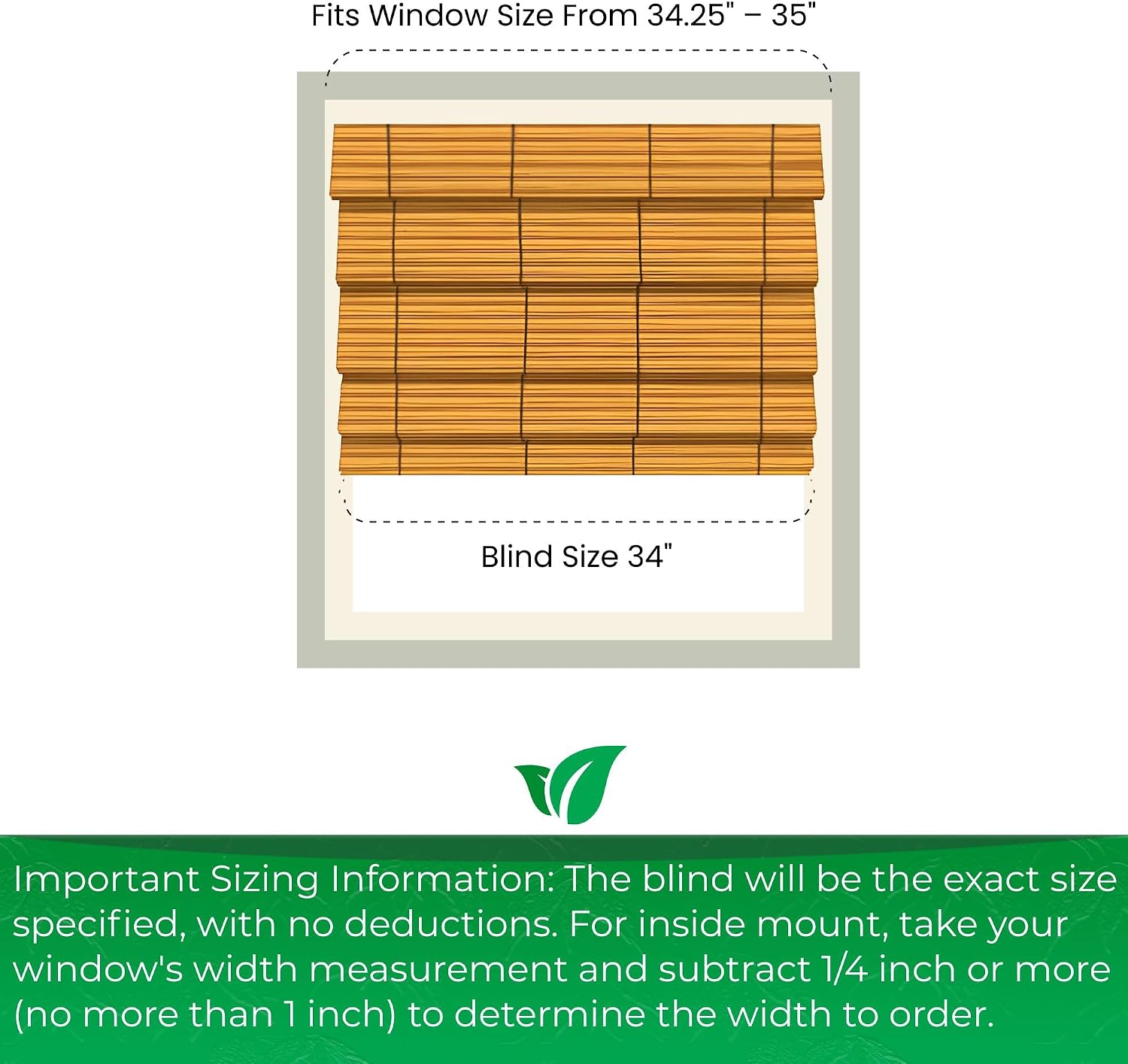 Calyx Interiors Bamboo Roman Shades w Valance 34" W x 64" H Ceylon Chestnut