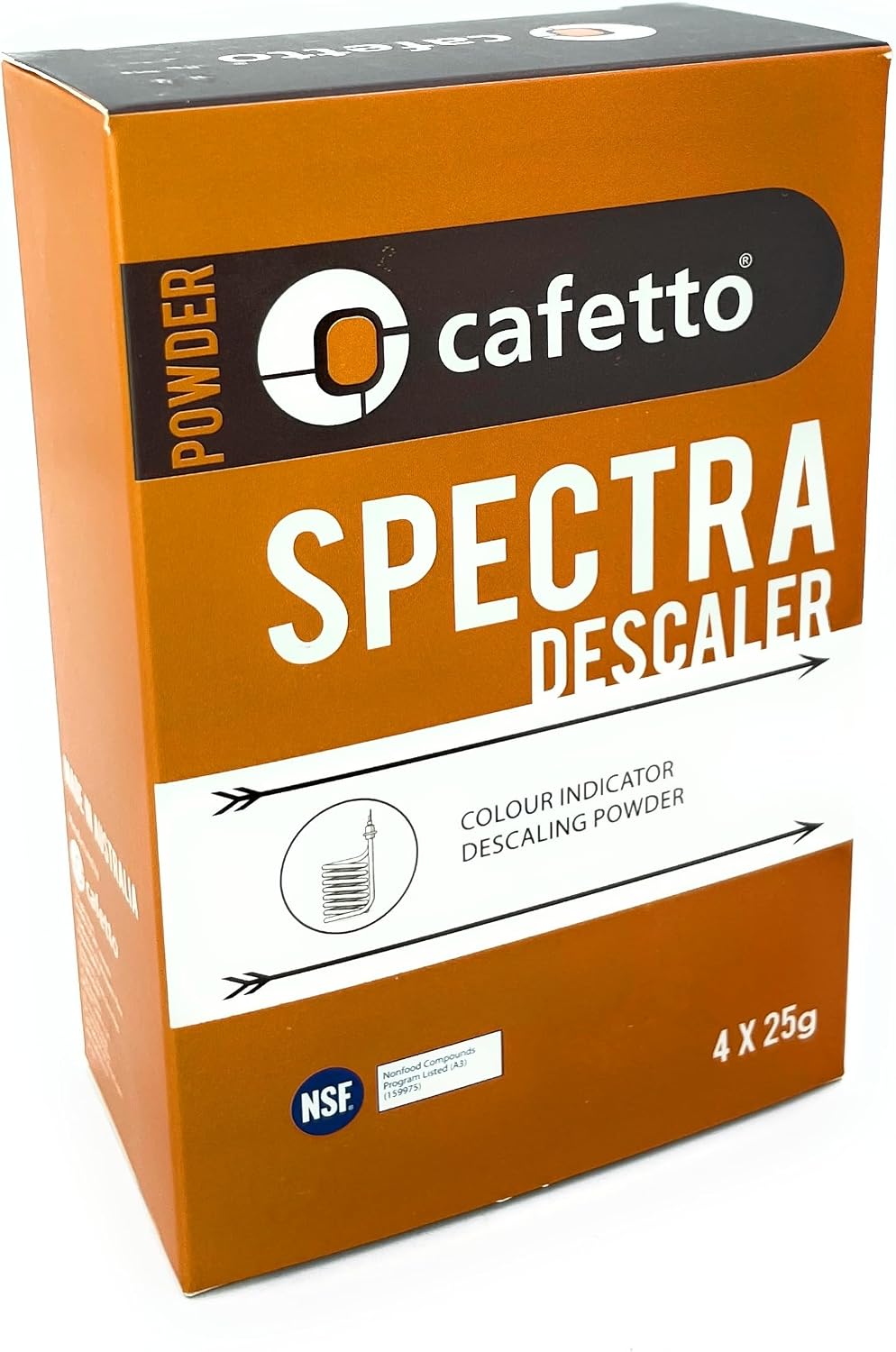 Cafetto Spectra Espresso Machine Descaler, Color Indicator Descaling Cleaning Powder Designed for Espresso Machine Water Tanks, Boilers and Coffee Brewers (Pack of 6)