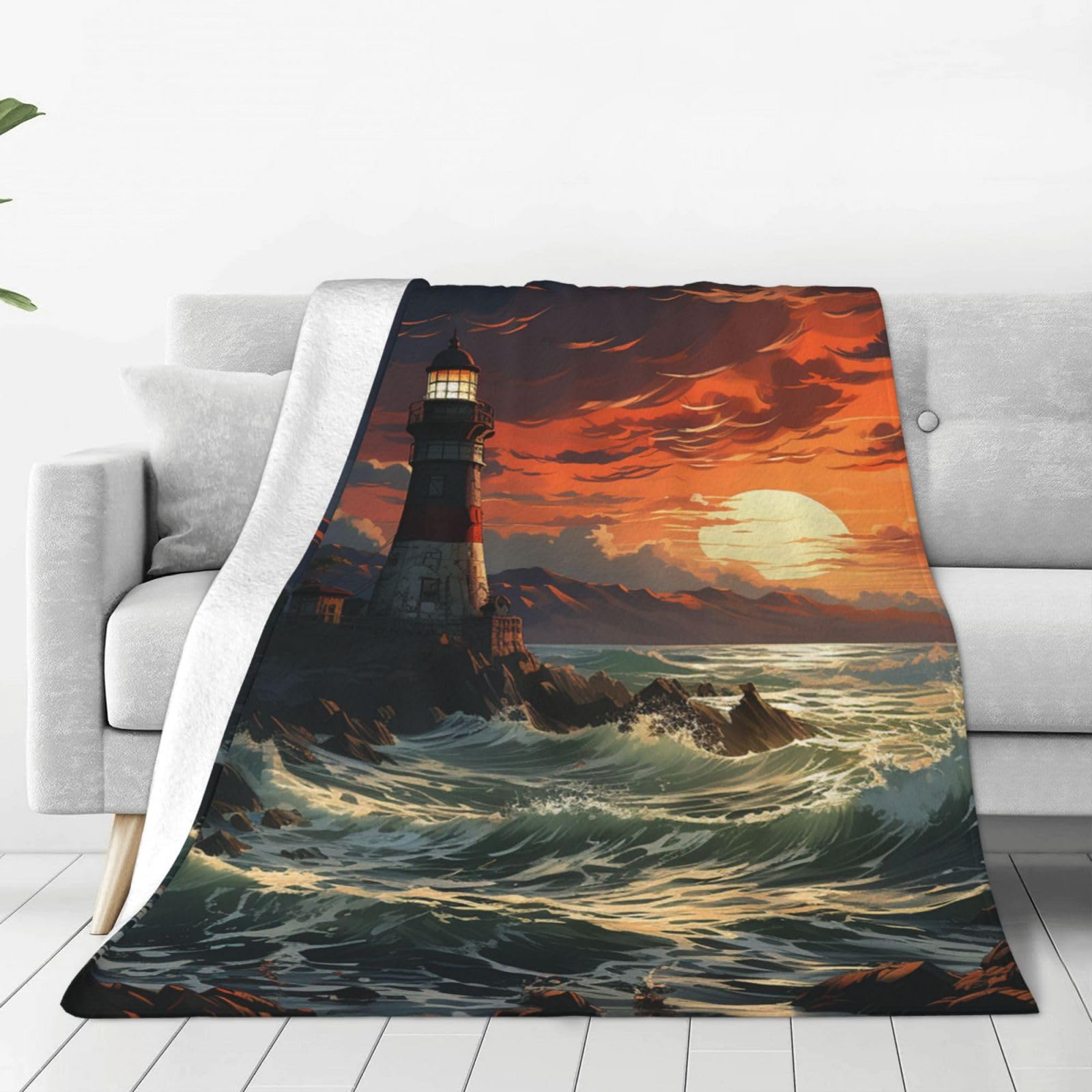 Couverture en micro polaire chaude et légère 152x127 cm pour lit et canapé