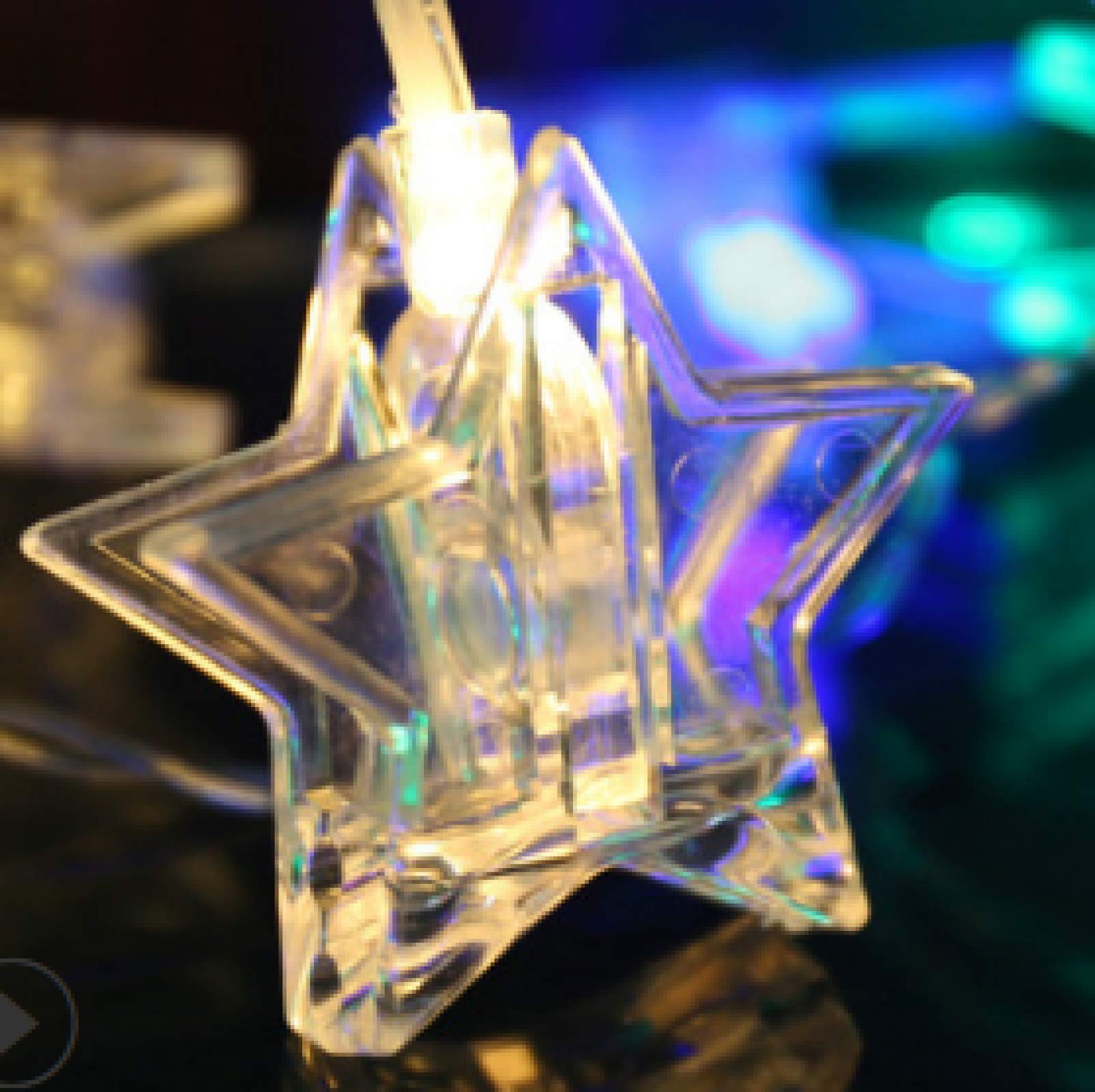 String Light, Outdoor and Indoor LED Lights Solar String Lights Lantern Party Lights Dekoracyjne Światła Zewnętrzne Wodoodporne Gwiazdy, Ciepła biel, 6 m, 30 Światła