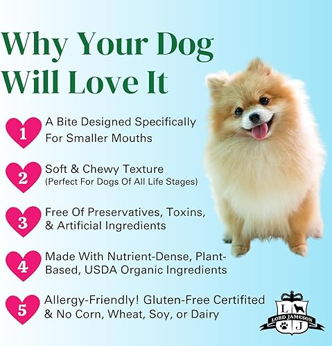 Miniatura 5 de Lord Jameson Confetti Cake Soft & Chewy - Golosinas orgánicas certificadas para perros de razas pequeñas, mantequilla de maní y coco, receta de