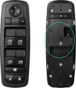 Master Power Window Control Switch for 2012-2016 Dodge Grand Caravan, 2012-2015 Chrysler Town & Country, 2013-2015 Ram 1500 2500 3500 4500 5500, 2013-2015 Ram C/V 68110866AA 68110866AB