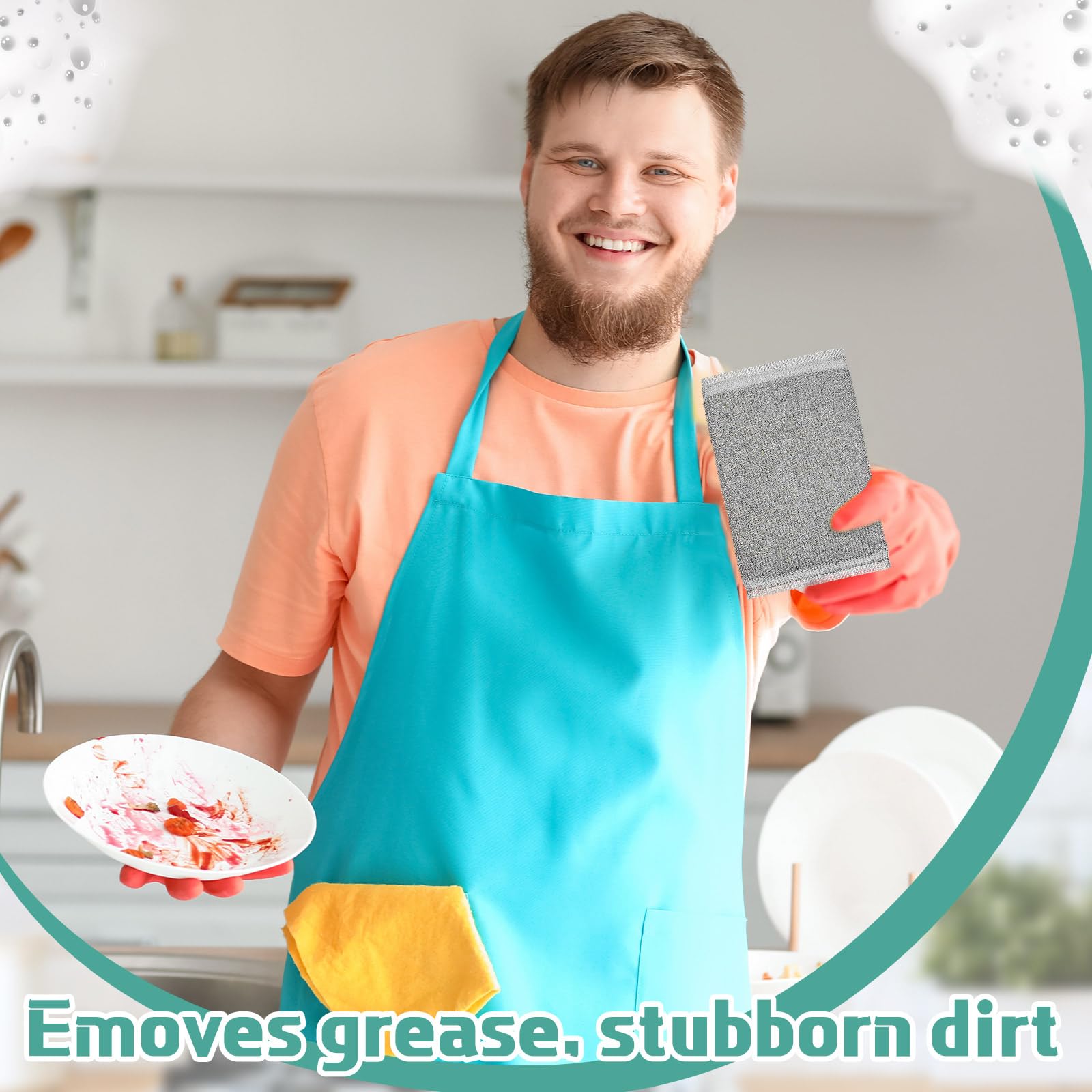 Thyle 36 Stück Stahl-Schwämme für Geschirr, kratzfester Scheuerschwamm, Mehrzweck-Metallschrubber, strapazierfähig, Geschirrwäsche, Küchenschwamm für Töpfe, Geschirr, Reinigung von harten Oberflächen,