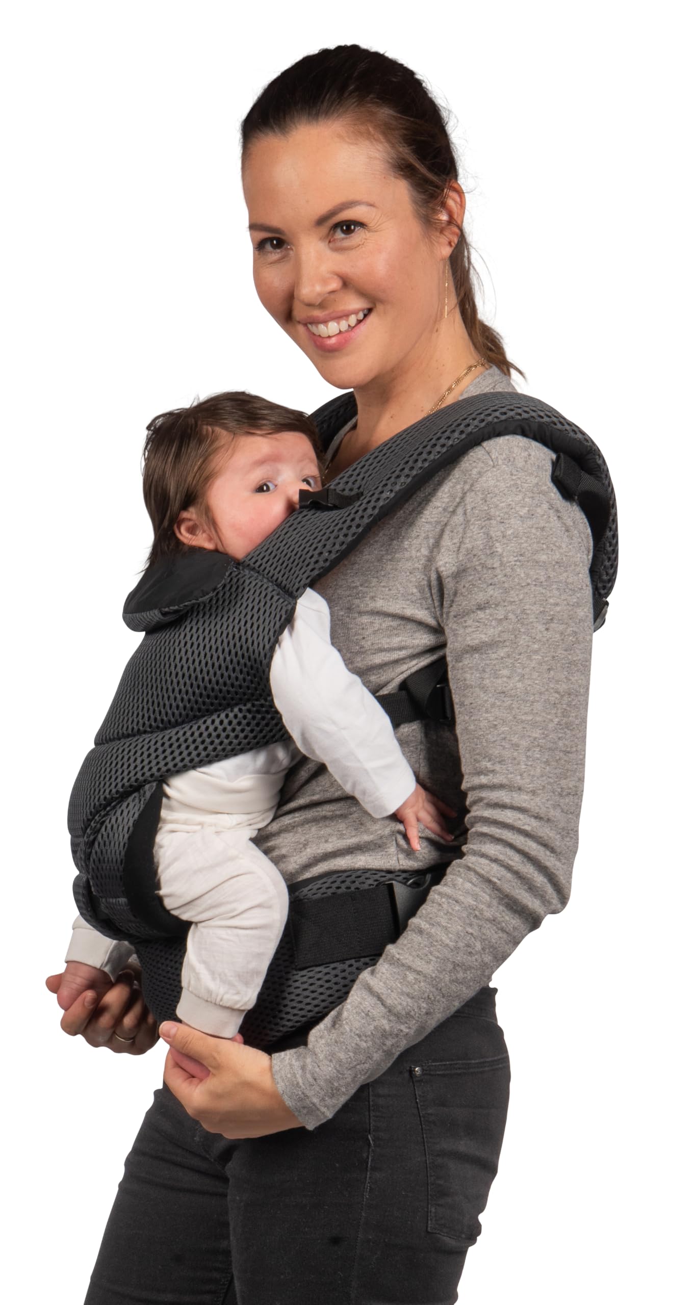 Dooky Urban Comfort - Portabebés ergonómico (apto desde el nacimiento 0-3 años y 3,5-15 kg, material transpirable, tres opciones de transporte diferentes), color negro