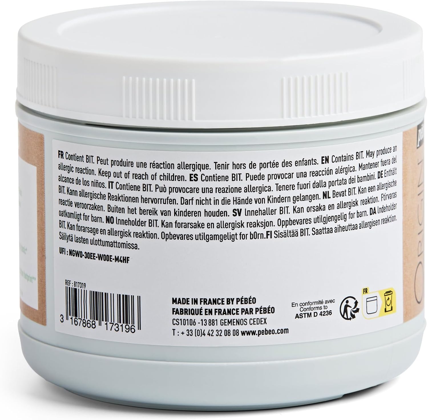 Pebeo - Origin Acrylics 480ml - Eco-Designed Acrylic Paint - High Viscosity - Matte Finish - 100% Recycled Binding - 96% European Raw Materials - Primary Cyan