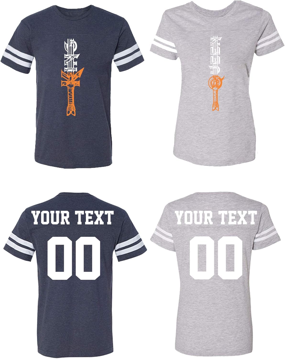 Matching Custom Couple Cotton Jerseys His & Her Matching Couple T-Shirts Jersey