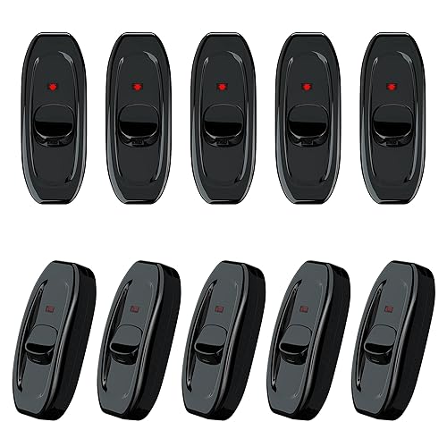 Miniatura 1 de Paquete de 5 interruptores para electrodomésticos, botón de encendidoapagado, lámpara de mesa, luz de escritorio, interruptor de cable en línea, 250